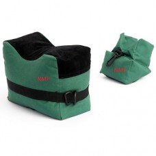 Bench Rest Shooting Bag Set Unfilled Front and Rear Green Black